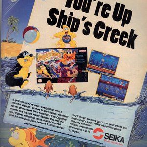 Vintage 1993 Print Ad for Aquatic Games - Super NES